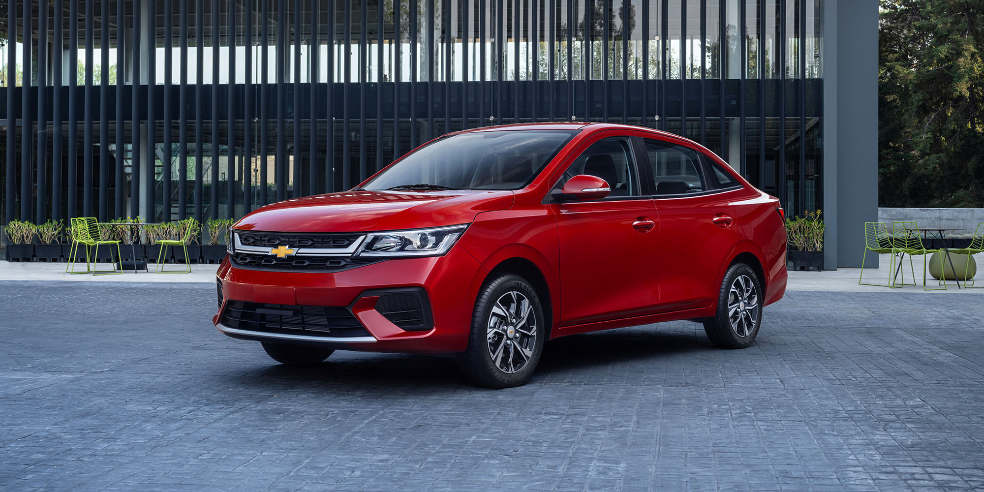 Chevrolet Aveo 2026 diseñado con manijas exteriores al color de la carrocería