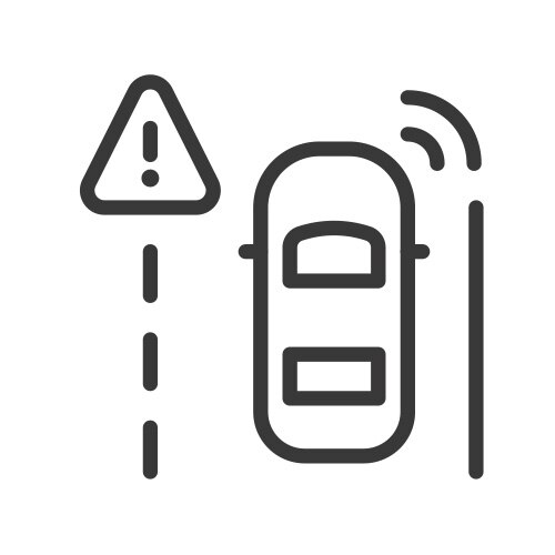 Ícono de alerta y asistencia por abandono de carril Chevrolet Equinox EV 2024 SUV eléctrica deportiva