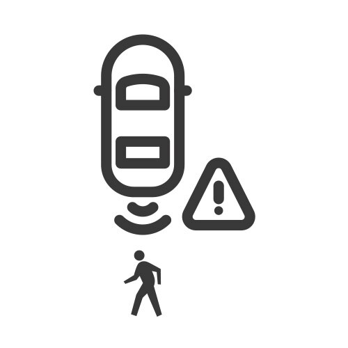 Ícono de seguridad detección trasera de peatones Chevrolet Equinox EV 2024 SUV eléctrica deportiva