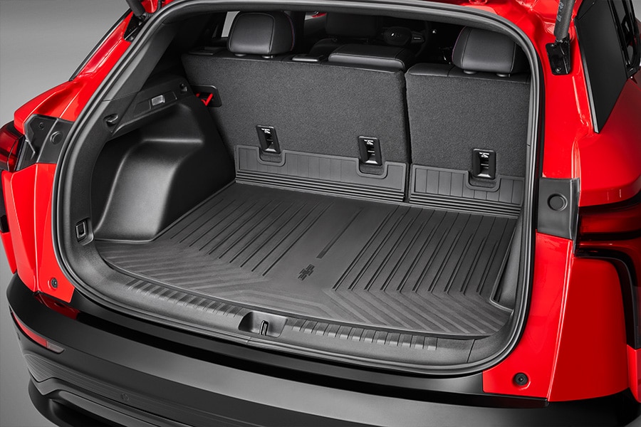 Tapete de vinil color negro con emblema Chevrolet para proteger piso de cajuela de Blazer EV 2025, SUV 100% eléctrica